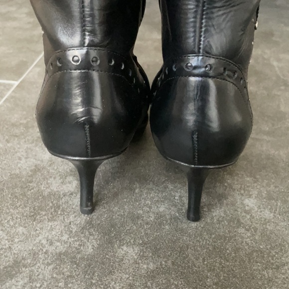 Michael Kors Studded Black Leather Tall Boot Size 7.5 - Picture 4 of 9